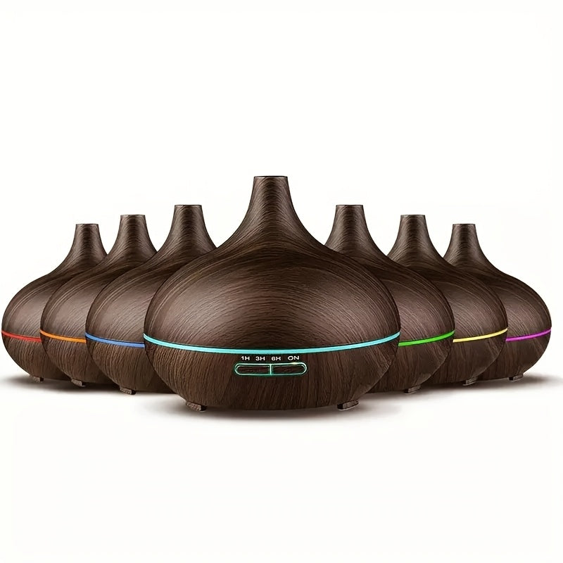 Diffuser For Home 550ml Aromatherapy Essential Oil Diffuser Wood Grain Remote Control Ultrasonic Air Humidifier Cool 7 Color LED