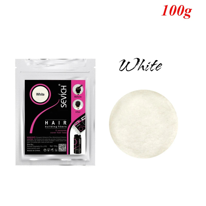 Sevich 10 Color Hair Fibers Keratin Hair Loss Building Fiber 25g/100g Hair Loss Concealer Instant Wig Regrowth Powders Black