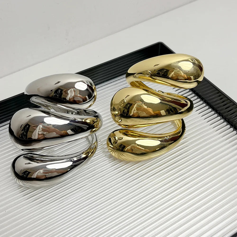 Chunky Gold Bangle Statement Big Wide Gold Bangle African Trendy No Fade Wrist Forever No Rust Bijoux