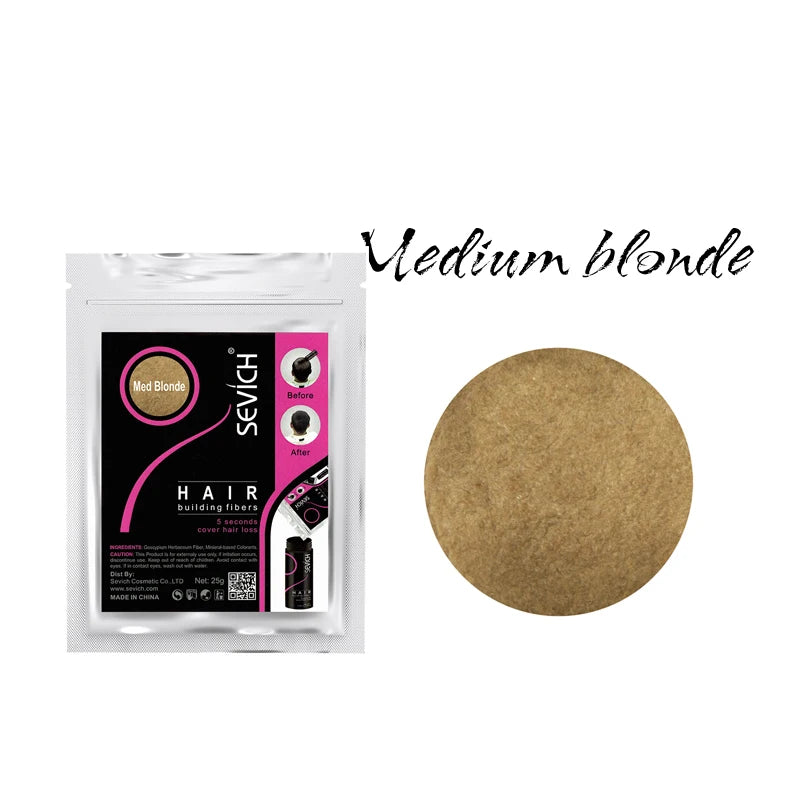 Sevich 10 Color Hair Fibers Keratin Hair Loss Building Fiber 25g/100g Hair Loss Concealer Instant Wig Regrowth Powders Black