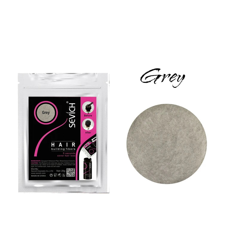 Sevich 10 Color Hair Fibers Keratin Hair Loss Building Fiber 25g/100g Hair Loss Concealer Instant Wig Regrowth Powders Black