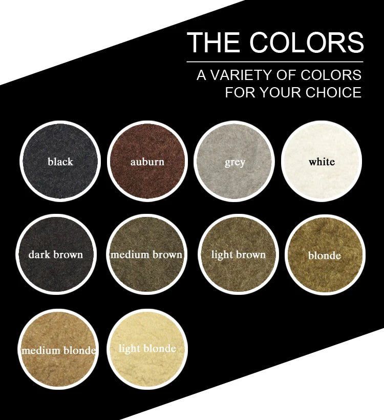 Sevich 10 Color Hair Fibers Keratin Hair Loss Building Fiber 25g/100g Hair Loss Concealer Instant Wig Regrowth Powders Black