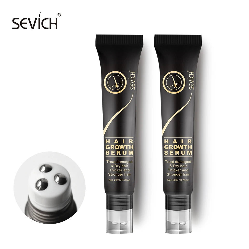 Sevich Herbal Fast Hair Growth Oil With Massage Roller 20ml Hair Loss Treatment Ginger Extract Growing Serum Hair Loss Products
