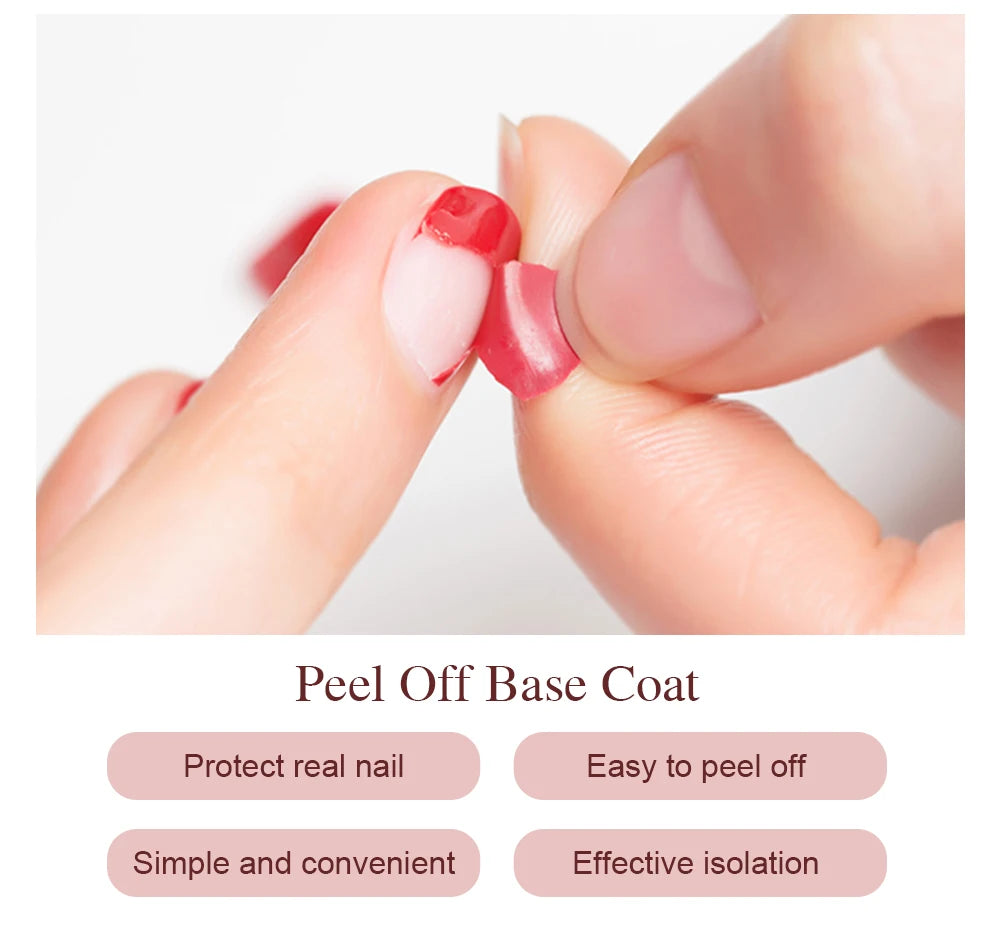 AWStorG 15ML Peel Off Base Coat UV Gel Nail Polish Clear Primer Semi Permanent UV Soft Practice Gel For Protect Care Nails Art