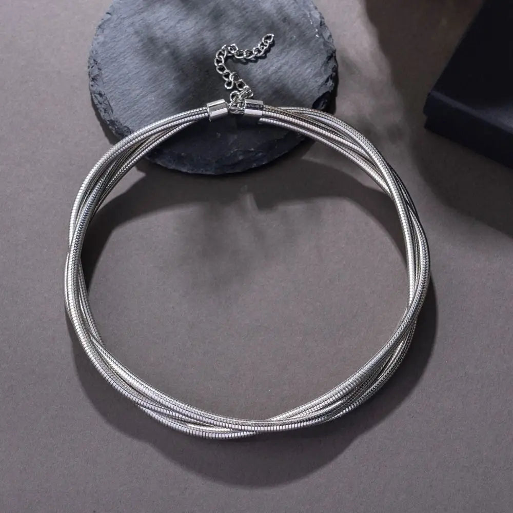 Creative Gift Alloy Bendable Snake Necklace Silver Color Gold Color Flexible Choker Twistable Punk Bracelet