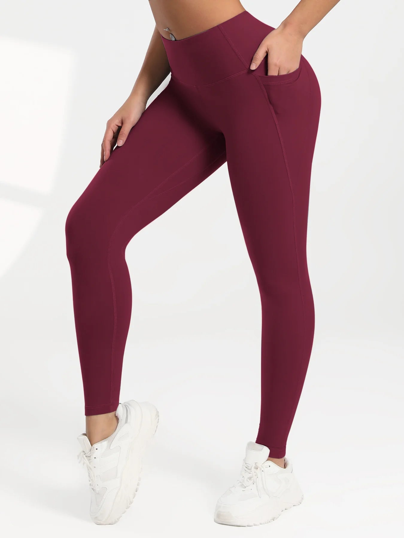 Solid Color Back Waist Pocket High Waist Fitness Yoga Legging soft Women Sport Pant Tight Butter Athletic Gym Ankle-Length Pants