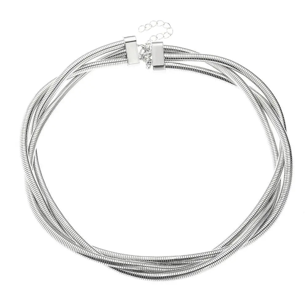 Creative Gift Alloy Bendable Snake Necklace Silver Color Gold Color Flexible Choker Twistable Punk Bracelet