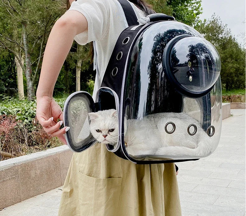 Premium Transparent Breathable SpaceCapsule Pet Backpack Lightweight Portable Carrier for Cats Dogs Travel Outdoor Comfortable