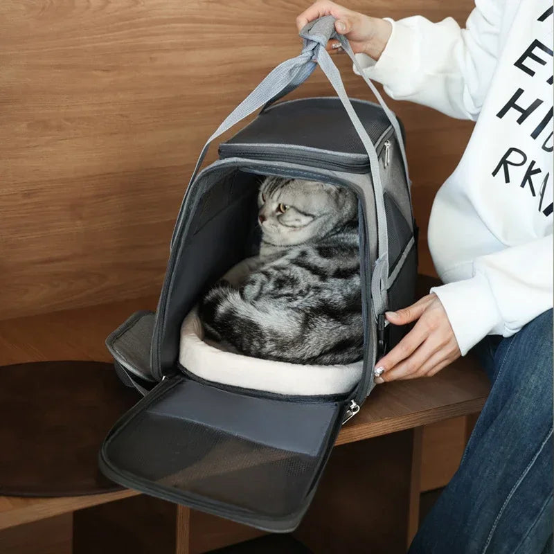 NEW Cat Bags Soft-Sided Portable Dog Carrier Mesh Breathable Carrier Bags Foldable Cats Handbag Travel Pet Bag Transport Bag