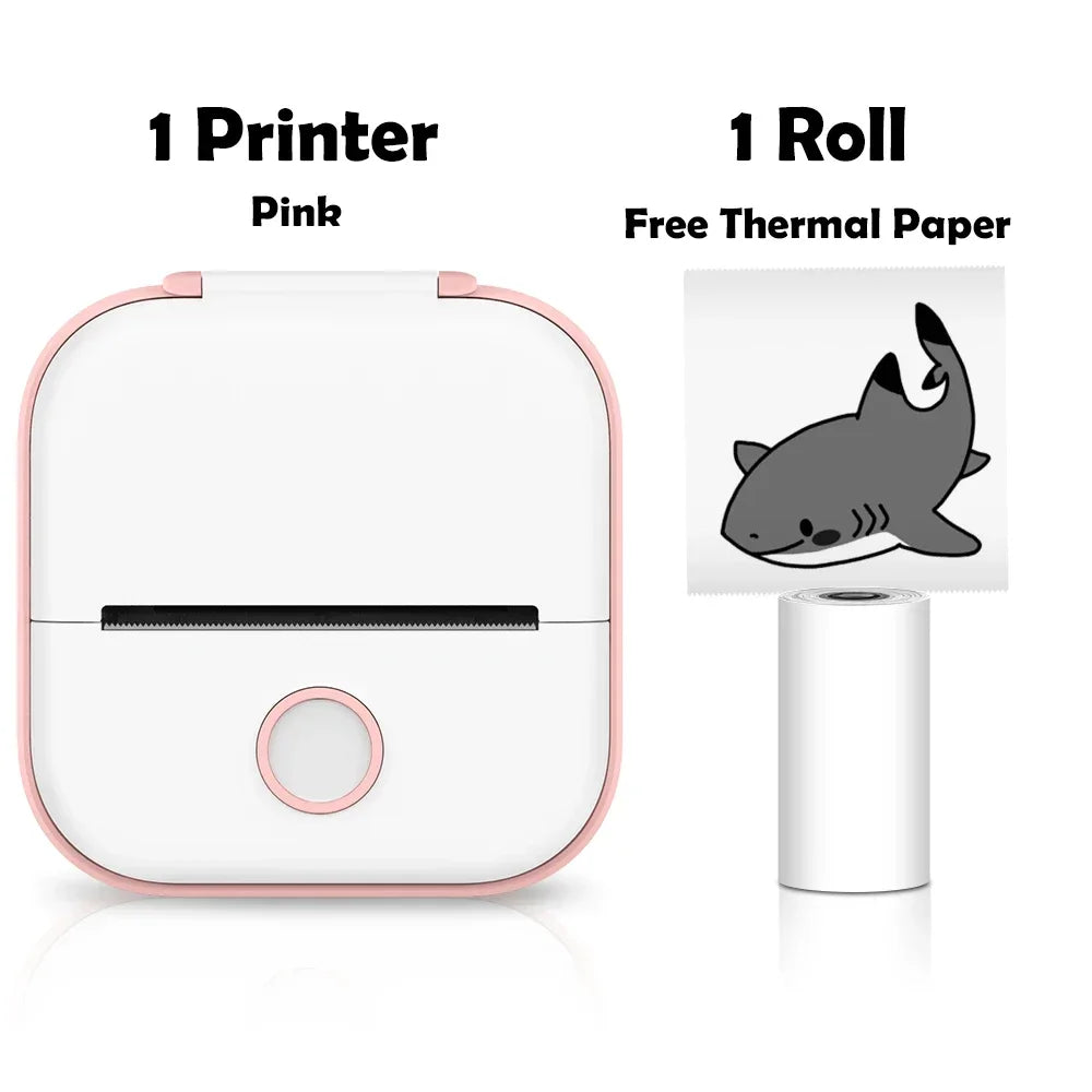 Solid T02 Portable Mini Wireless Thermal Pocket Printer Self-adhesive Stickers Use for DIY Journal Sticker Impresora Portátil