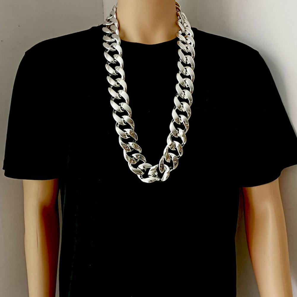 Men Necklace Big Chain Hip Hop Resin Exaggerated Geometric Choker Necklace for Cocktail Party