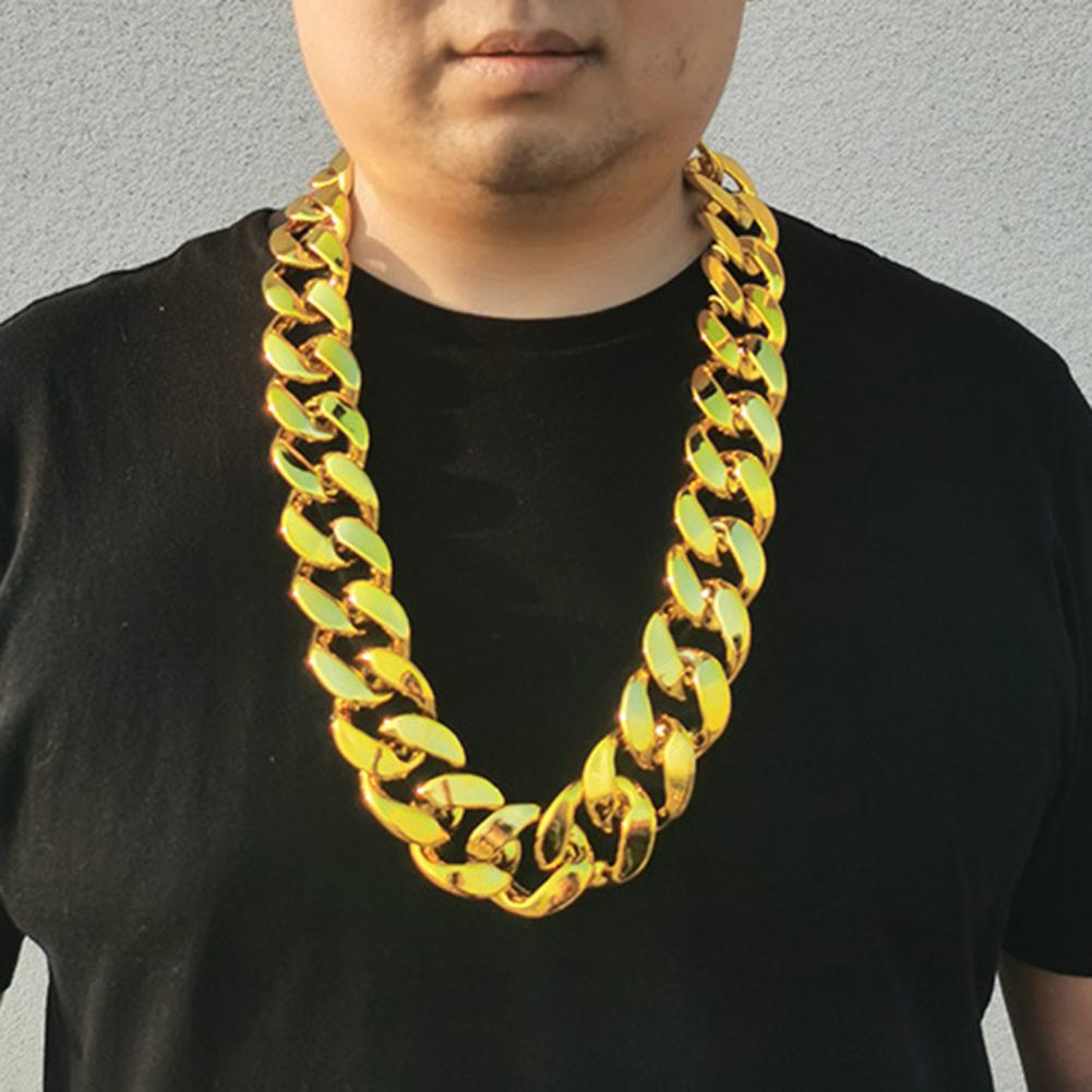 Men Necklace Big Chain Hip Hop Resin Exaggerated Geometric Choker Necklace for Cocktail Party