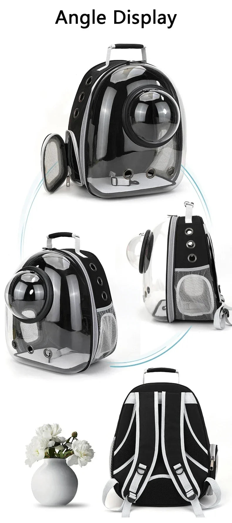 Premium Transparent Breathable SpaceCapsule Pet Backpack Lightweight Portable Carrier for Cats Dogs Travel Outdoor Comfortable