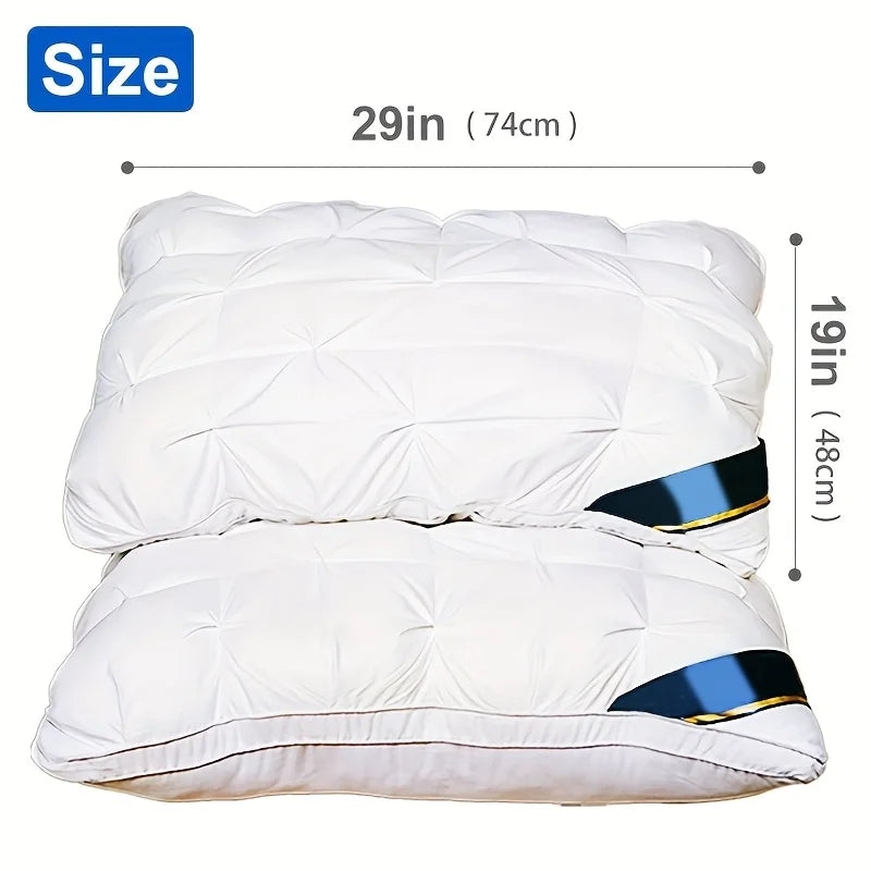 Bedding Bed Pillows for Sleeping Queen Size (White), Cooling Hotel Quality, Gusseted Pillow for Back, Stomach or Side Sleepers