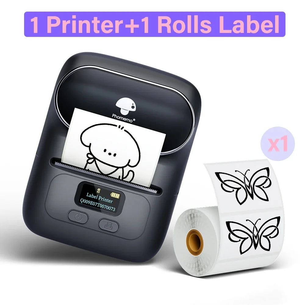 Phomemo M110 Thermal Wireless Label Printer Portable Bluetooth Sticker Mini Printer Barcode Label Maker Price Tag Printers DIY