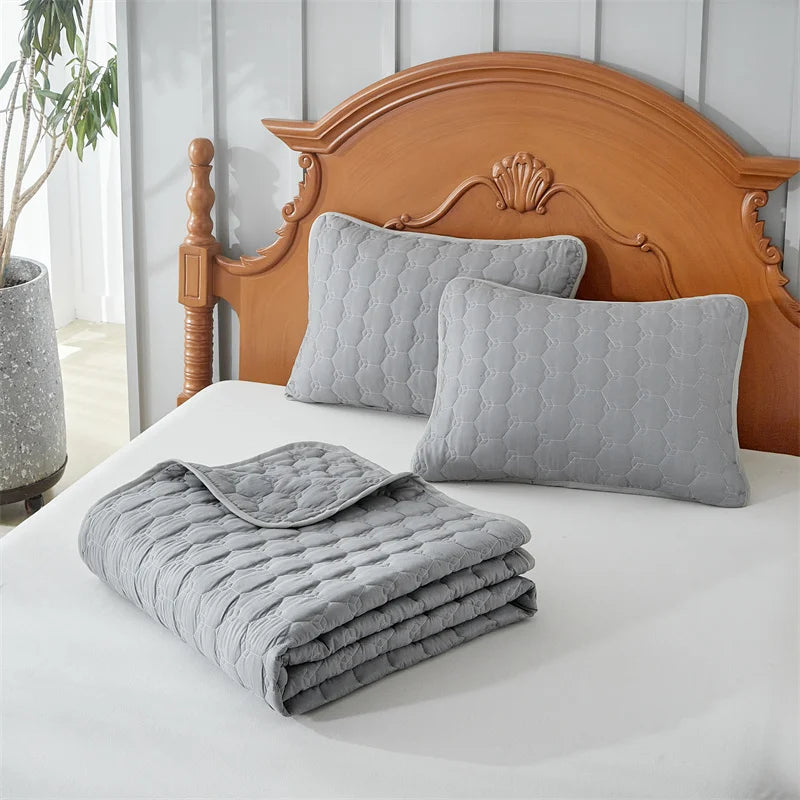 Soft Bedspreads Bed Coverlets for All Seasons Queen Quilt Bedding Set with Pillow Shams, Lightweight Quilts Queen Size Coverlet