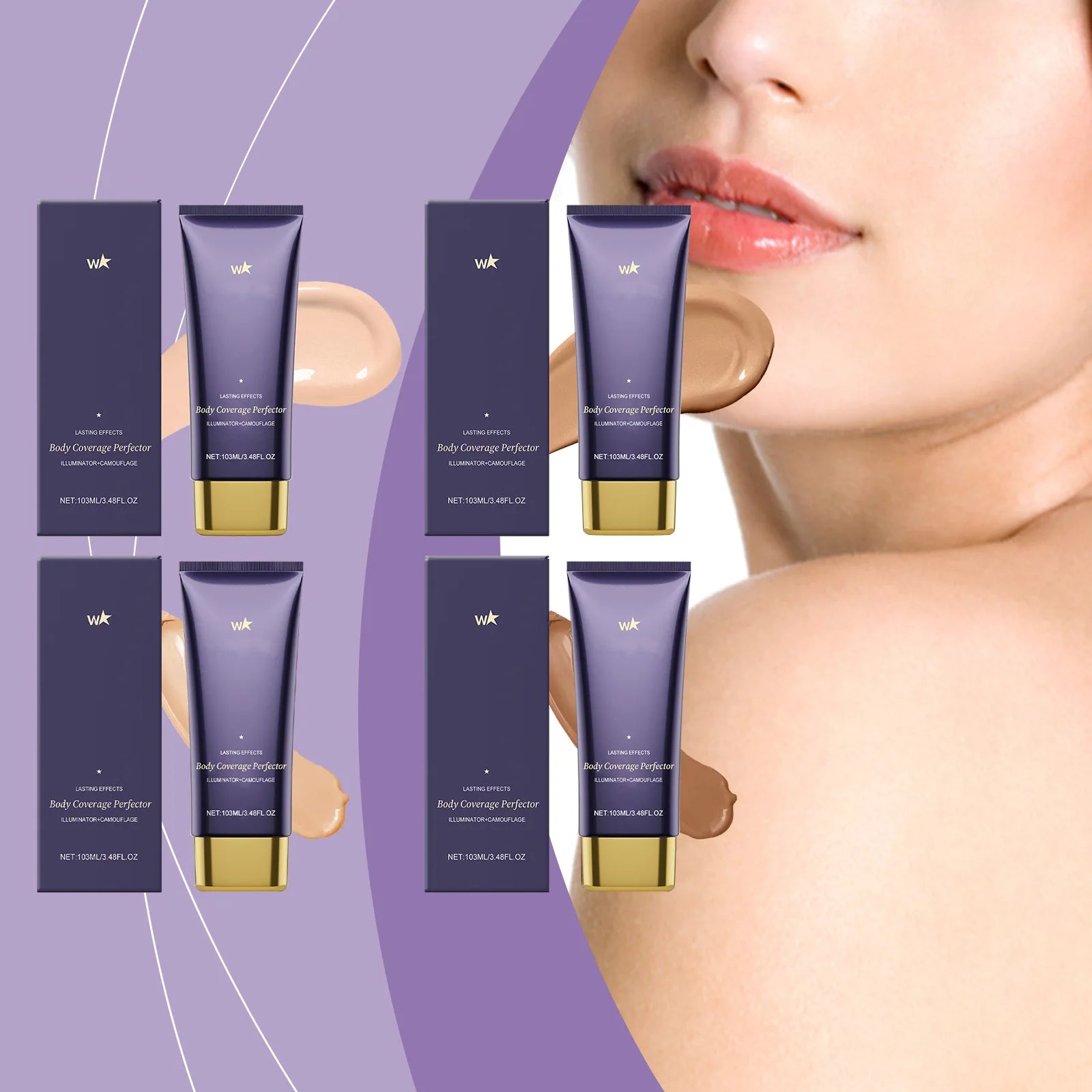 Beauty Body Coverage Perfector–Waterproof Leg & Body Makeup-Concealer For Scars, Spots, Veins, Tattoos and More Blend Cosmetics