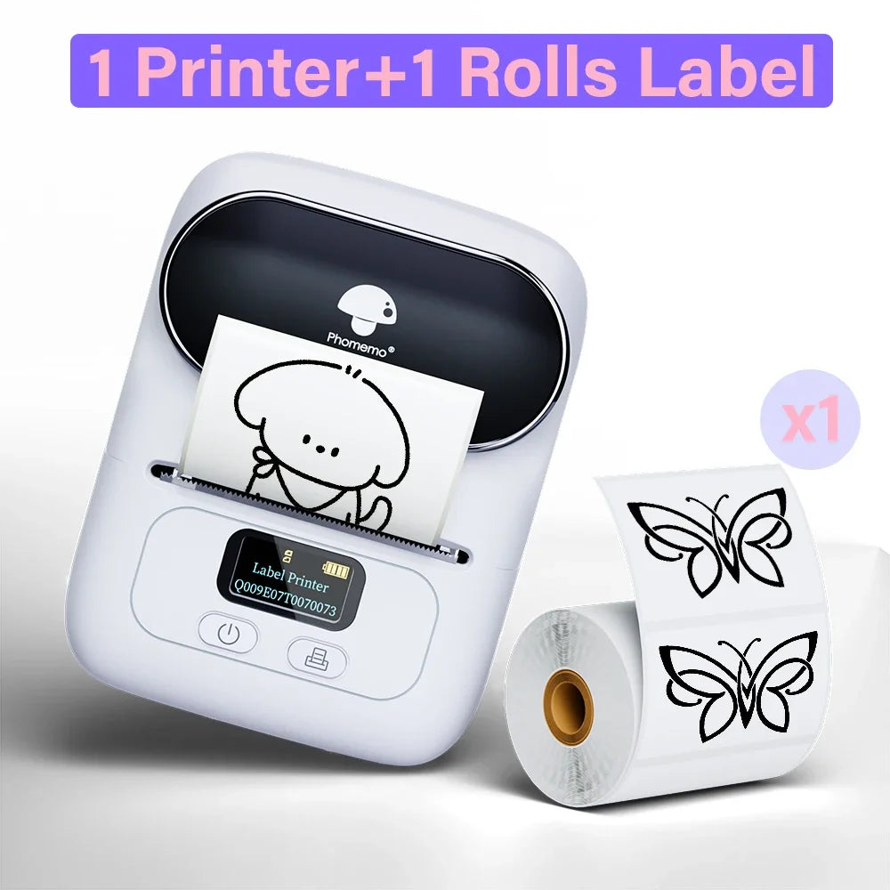Phomemo M110 Thermal Wireless Label Printer Portable Bluetooth Sticker Mini Printer Barcode Label Maker Price Tag Printers DIY