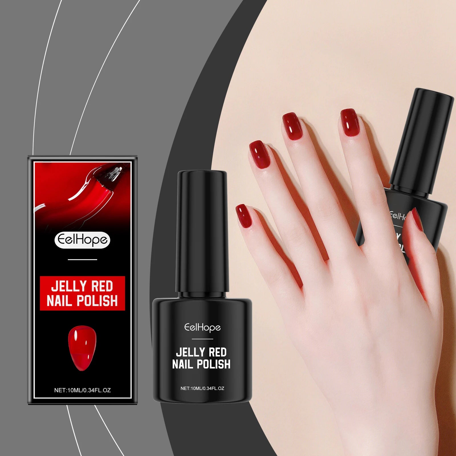 Jelly Ren Nail Polish High Color Rendering Quick Drying Smooth Texture Long-lasting Easy to use