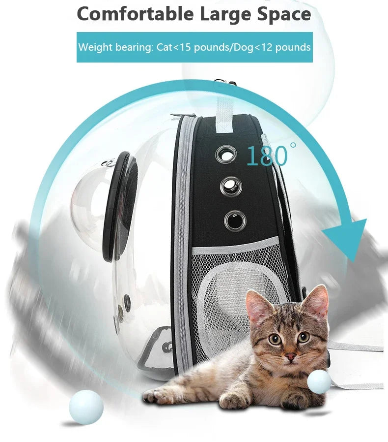 Premium Transparent Breathable SpaceCapsule Pet Backpack Lightweight Portable Carrier for Cats Dogs Travel Outdoor Comfortable