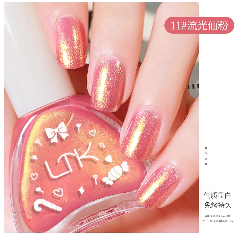 Pink Color Quick Air Dry Nail Polish LTK24