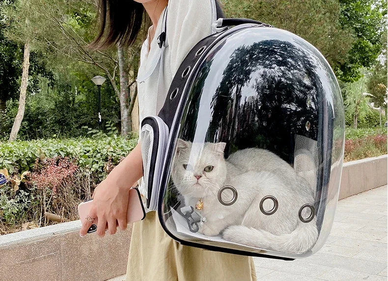 Premium Transparent Breathable SpaceCapsule Pet Backpack Lightweight Portable Carrier for Cats Dogs Travel Outdoor Comfortable