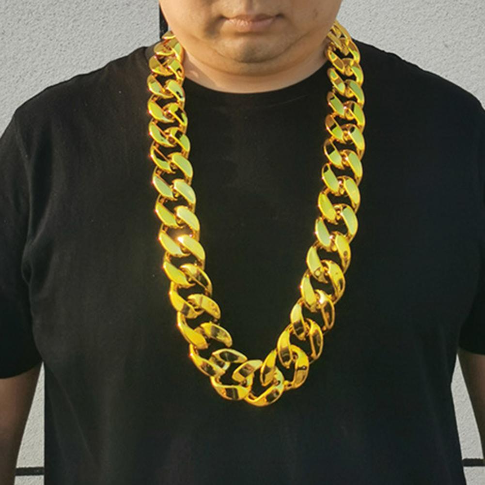 Men Necklace Big Chain Hip Hop Resin Exaggerated Geometric Choker Necklace for Cocktail Party