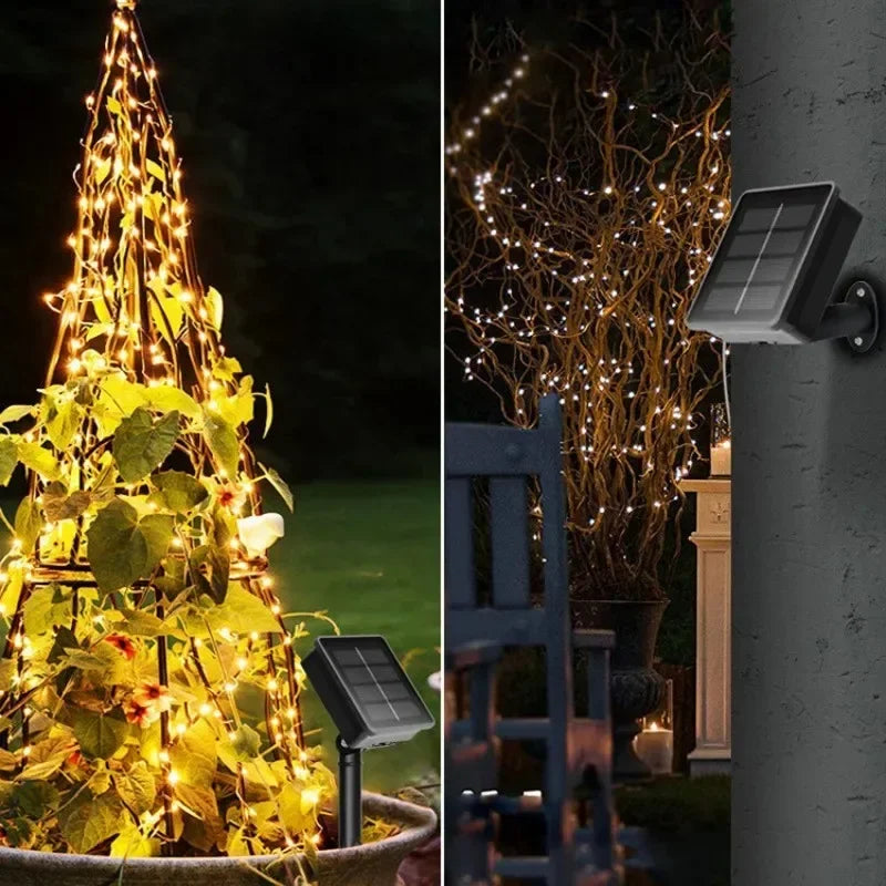 7m/12m/22m/32m/42m Solar Light String Outdoor Waterproof 8 Modes DIY Fairy Garland Lamp Garden Yard Wedding LED Decoration Light