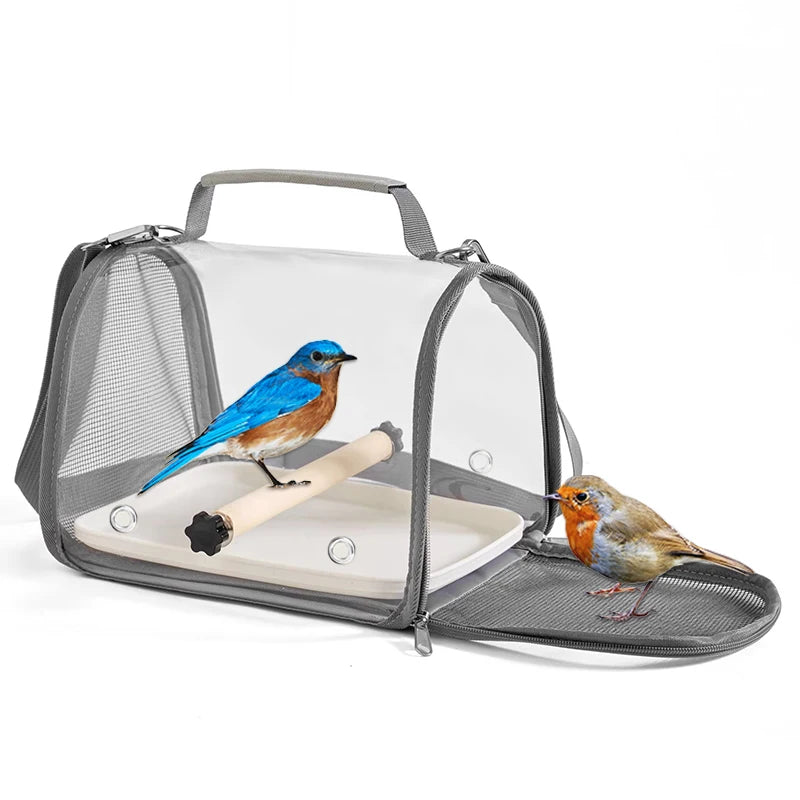 Portable Bird Travel Bag With Stand & Removable straps Breathable design Suitable for Small Pets and Birds Parrots Hamsters