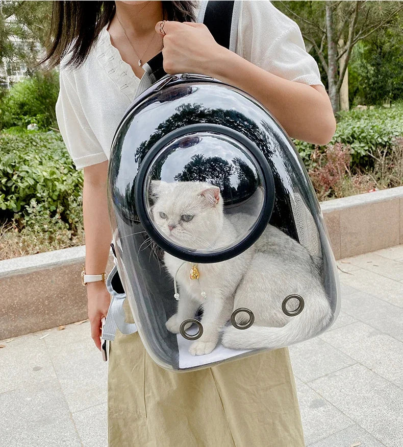 Premium Transparent Breathable SpaceCapsule Pet Backpack Lightweight Portable Carrier for Cats Dogs Travel Outdoor Comfortable