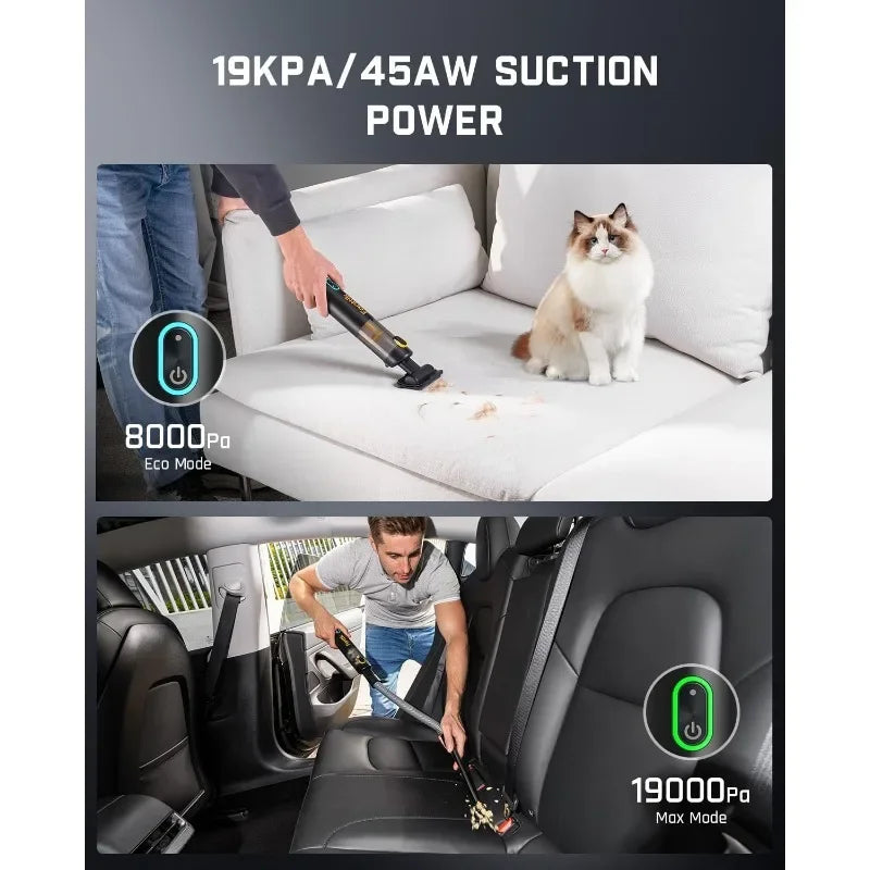 Hot-Sell! V8 Apex Car Vacuum, 4-in-1 Portable Mini Cordless Vacuum with 19000pa Suction Power, Type-C Charge-Upgraded version