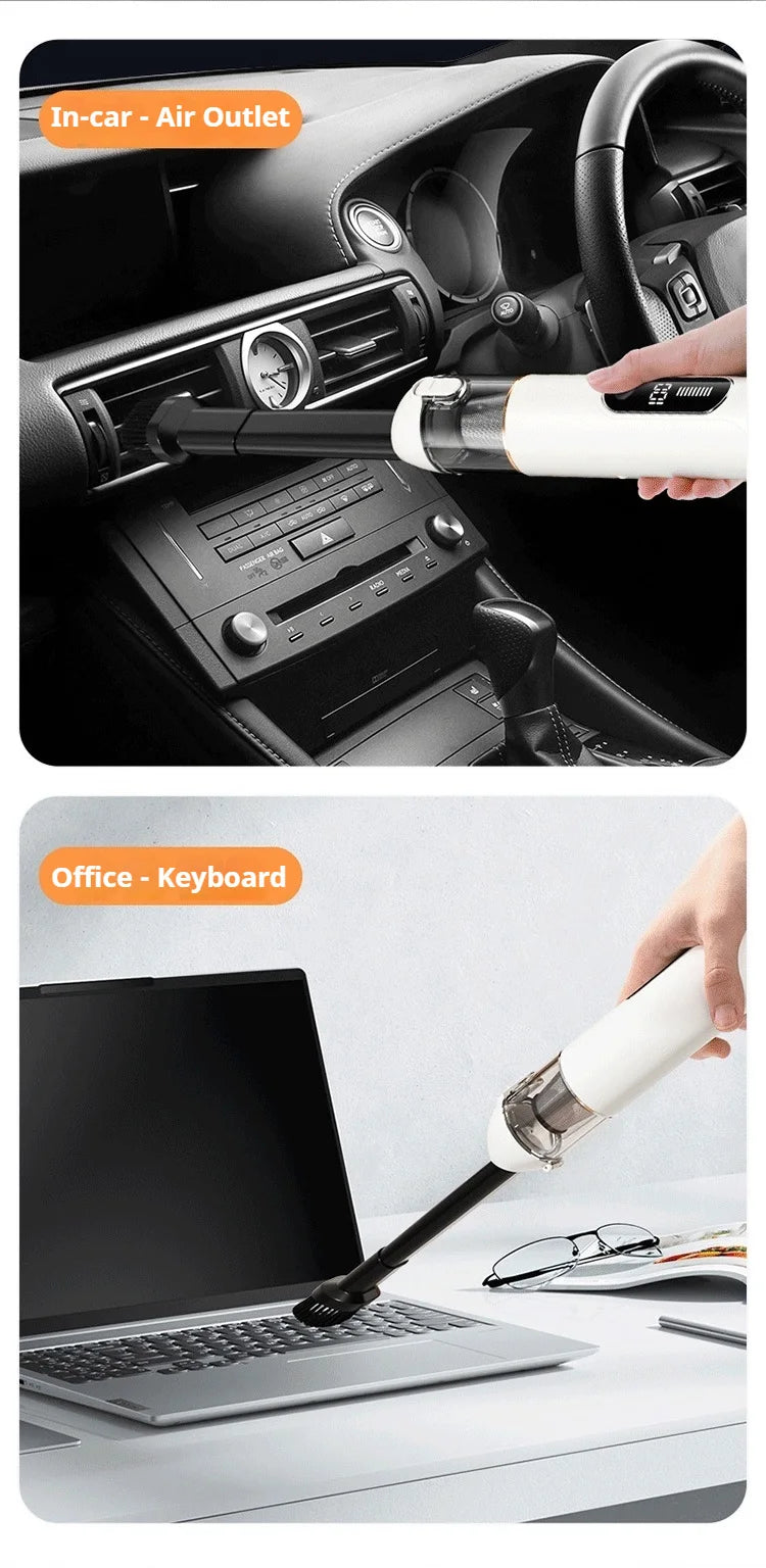Uurmi Car Vacuum Cleaner 3 In1 Wireless Automobile Vacuum Cleaner Handheld Mini Dust Catcher