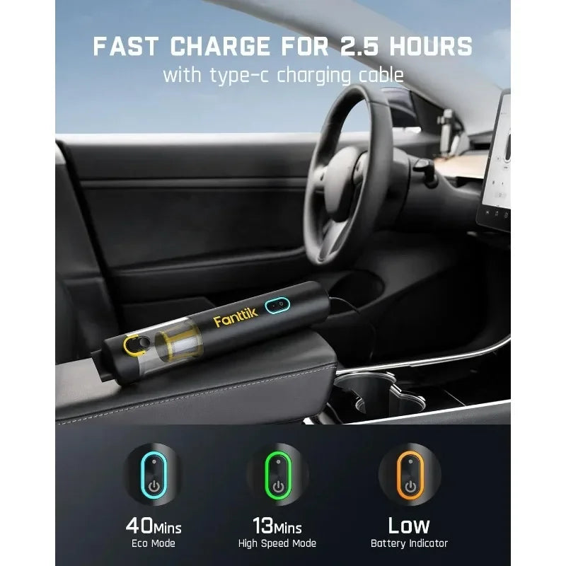 Hot-Sell! V8 Apex Car Vacuum, 4-in-1 Portable Mini Cordless Vacuum with 19000pa Suction Power, Type-C Charge-Upgraded version