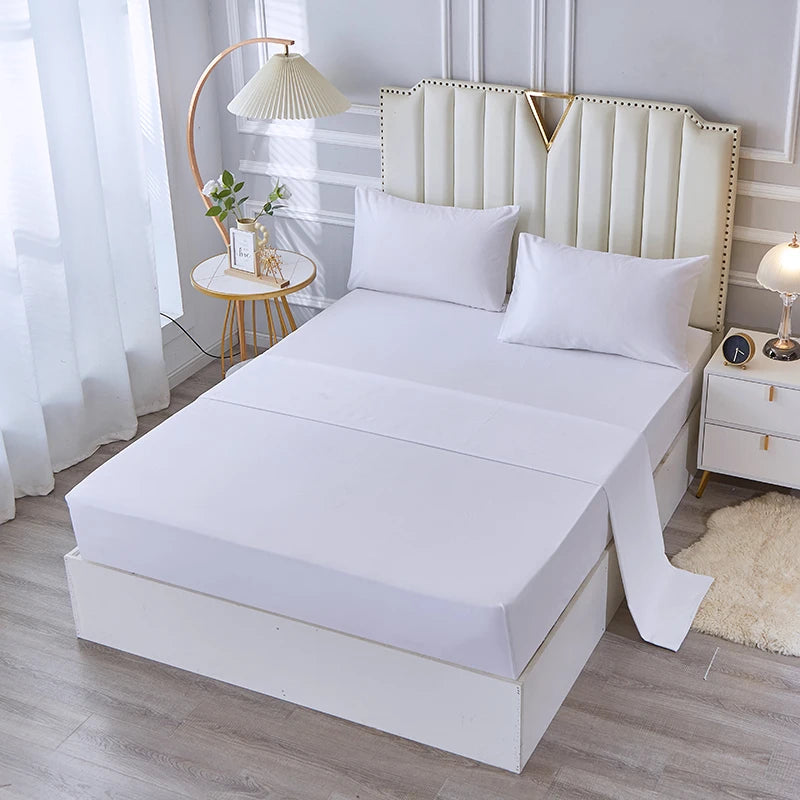 3/4pcs Bedding Set - Waterproof and Breathable Fitted Sheet Set for Bedroom, 1pc Flat sheet/ 1pc Fitted sheet /2pcs Pillowcases