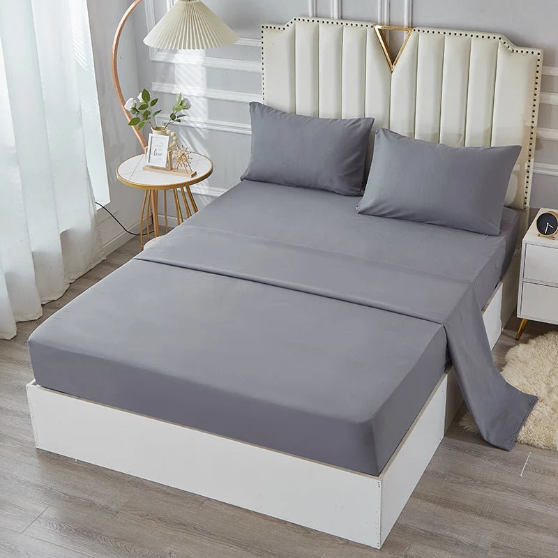 3/4pcs Bedding Set - Waterproof and Breathable Fitted Sheet Set for Bedroom, 1pc Flat sheet/ 1pc Fitted sheet /2pcs Pillowcases