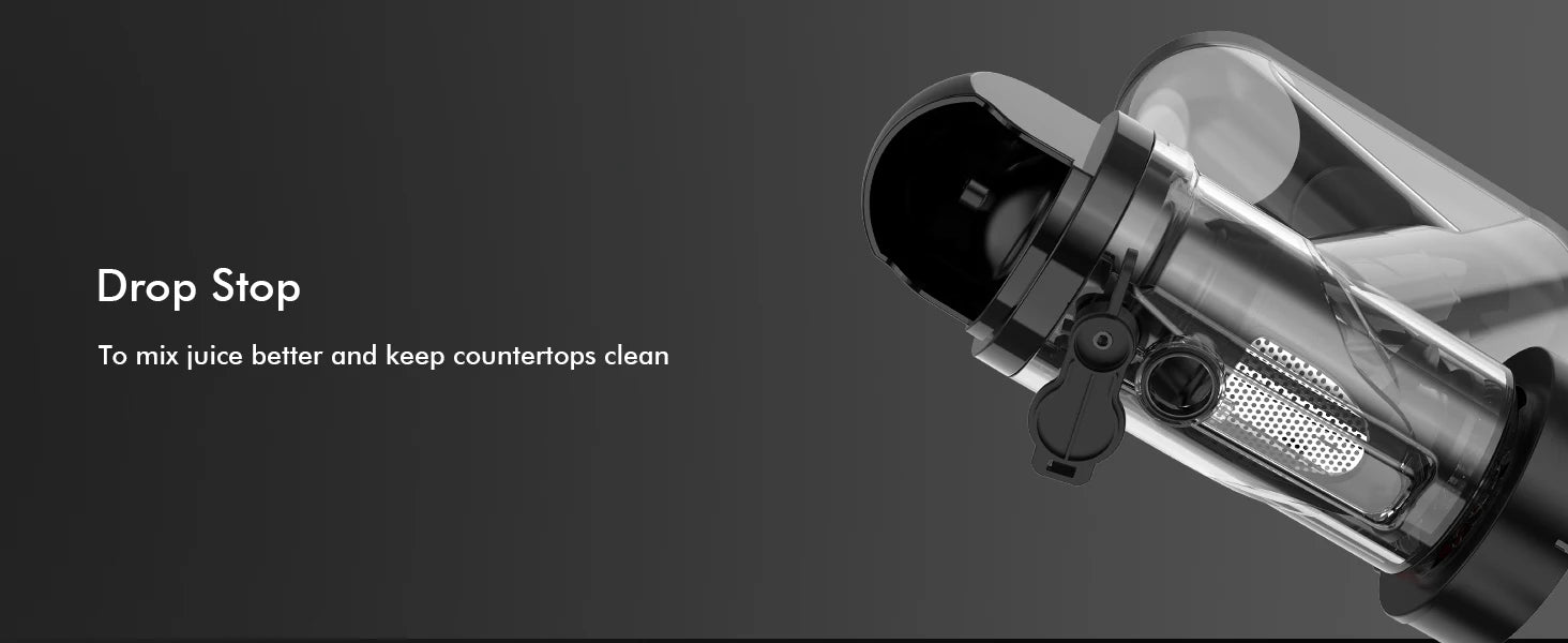 SiFENE Cold Press Juicer - Slow Masticating, High Yield for Fruits & Veggies, Dual-Mouth, Anti-Clog, Easy Clean, BPA-Free, Gray