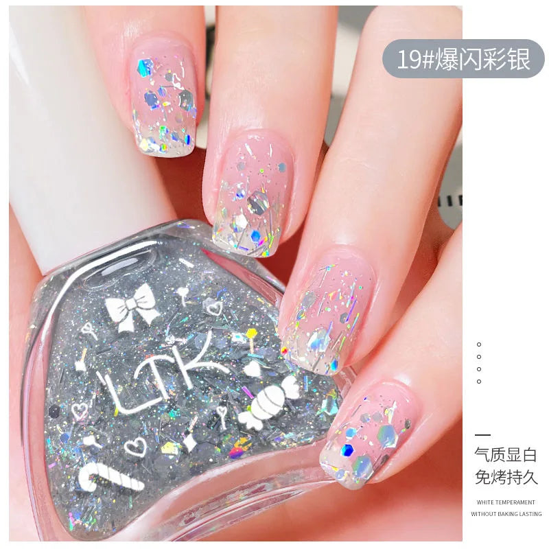 Pink Color Quick Air Dry Nail Polish LTK24