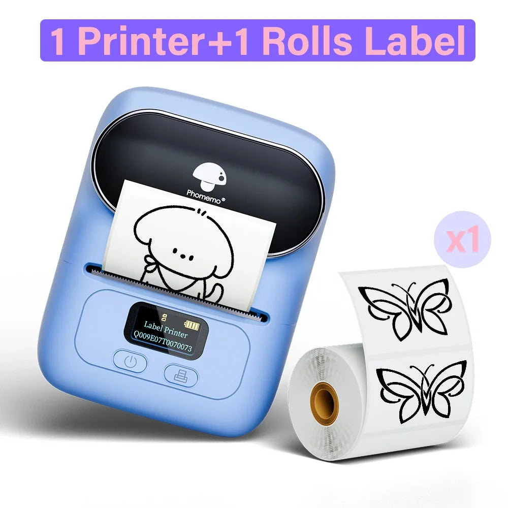 Phomemo M110 Thermal Wireless Label Printer Portable Bluetooth Sticker Mini Printer Barcode Label Maker Price Tag Printers DIY