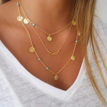 Tenande Vintage Clavicle Chain Necklaces Flowers Tassel Necklaces for Women Bohemian Jewelry Gifts