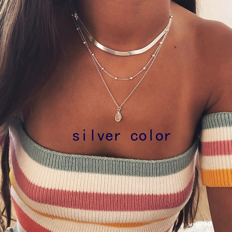 Tenande Vintage Clavicle Chain Necklaces Flowers Tassel Necklaces for Women Bohemian Jewelry Gifts