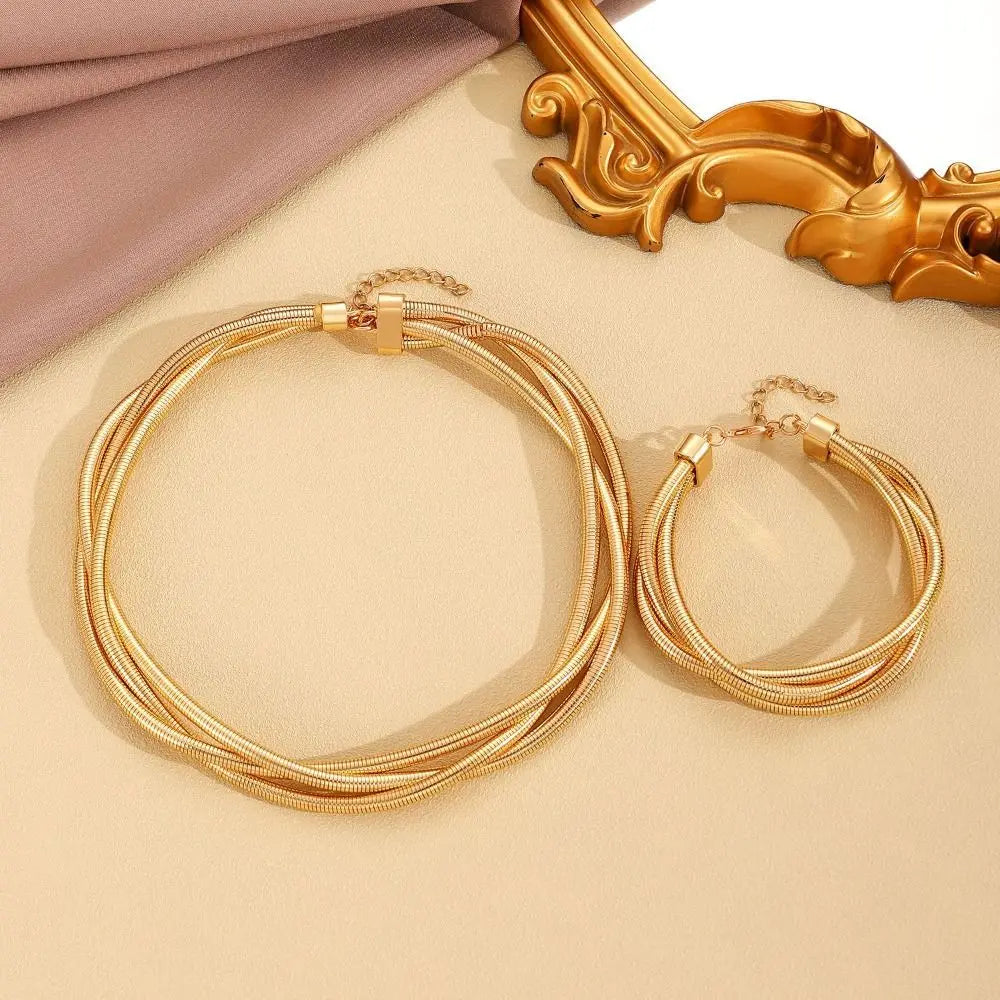 Creative Gift Alloy Bendable Snake Necklace Silver Color Gold Color Flexible Choker Twistable Punk Bracelet