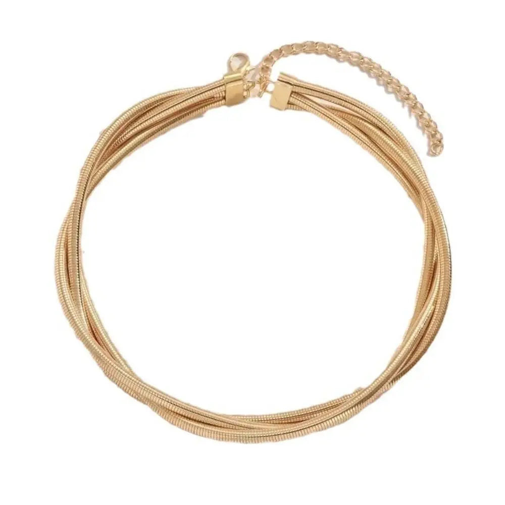 Creative Gift Alloy Bendable Snake Necklace Silver Color Gold Color Flexible Choker Twistable Punk Bracelet