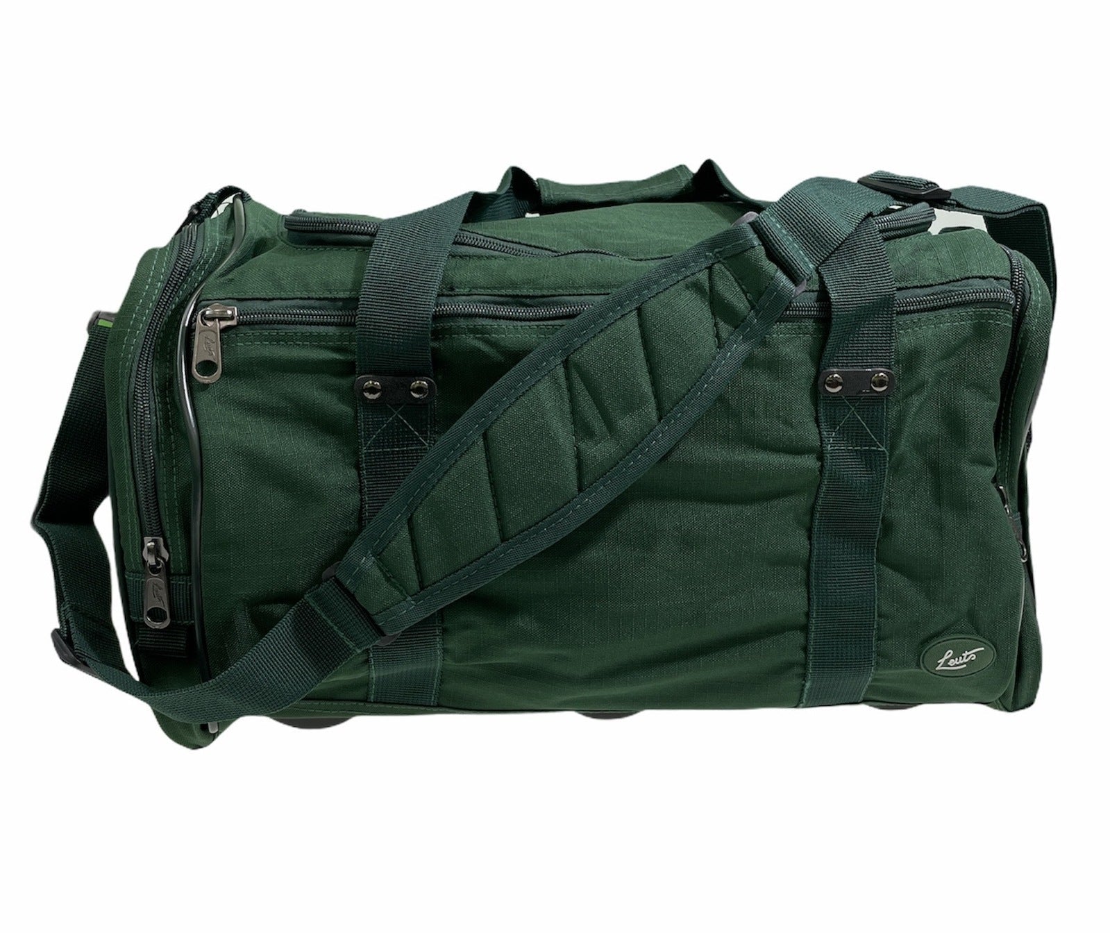 NNEDSZ 44L Travel Foldable Duffel Bag Gym Sports Luggage Travel Foldaway D-Zip Top School Bags - Bottle Green