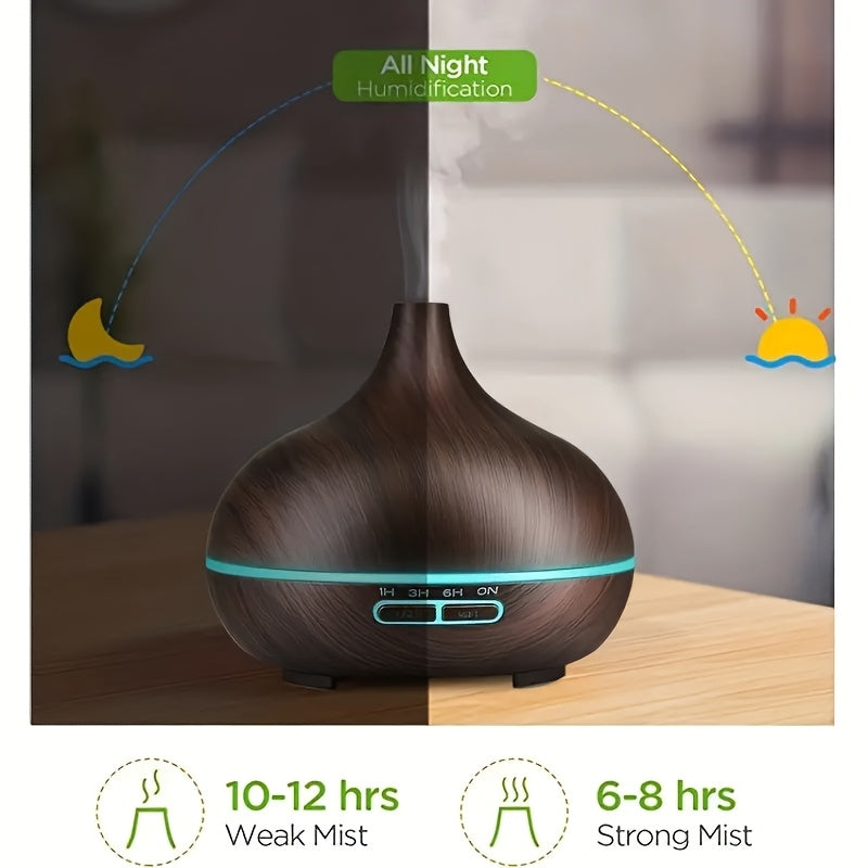 Diffuser For Home 550ml Aromatherapy Essential Oil Diffuser Wood Grain Remote Control Ultrasonic Air Humidifier Cool 7 Color LED