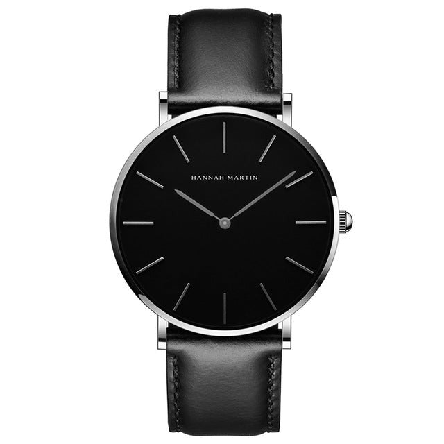High Quality Rose Gold Dial Watch Men Leather Waterproof Wristwatch Women Dress Fashion Japan Quartz Movement-4