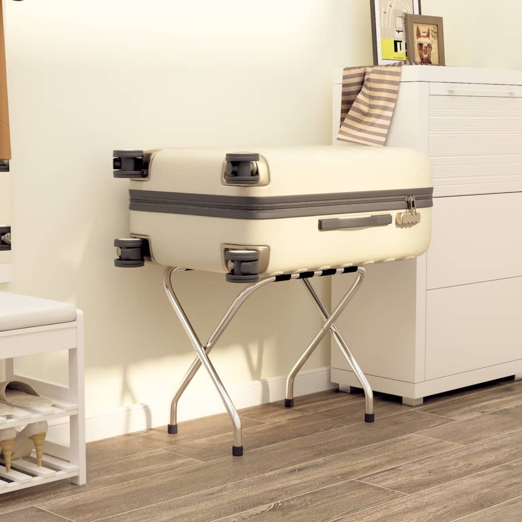 NNEVL Luggage Rack Black and Silver 56x40x49 cm