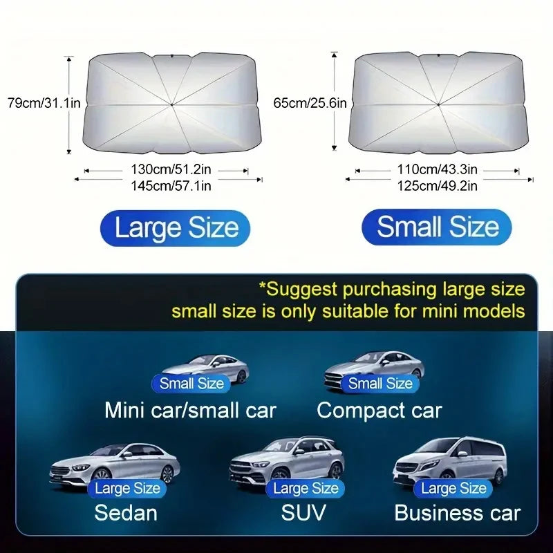 Automobile Windshield Sunshade-Foldable Automobile Umbrella Sunshade, Anti-Ultraviolet Car Front Window (Heat Protection) Windsh