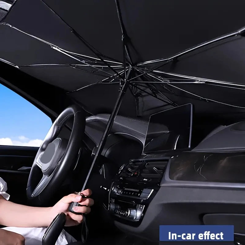Automobile Windshield Sunshade-Foldable Automobile Umbrella Sunshade, Anti-Ultraviolet Car Front Window (Heat Protection) Windsh