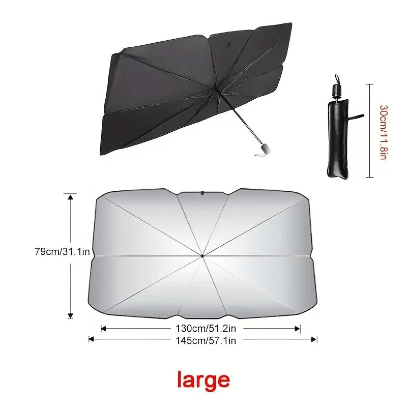 Automobile Windshield Sunshade-Foldable Automobile Umbrella Sunshade, Anti-Ultraviolet Car Front Window (Heat Protection) Windsh