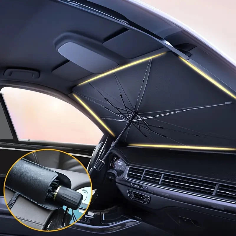 Automobile Windshield Sunshade-Foldable Automobile Umbrella Sunshade, Anti-Ultraviolet Car Front Window (Heat Protection) Windsh